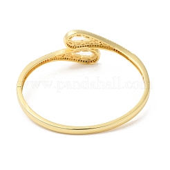 Красочный кубический цирконий полый браслет с каплевидным шарниром&nbsp;BJEW-L681-006G