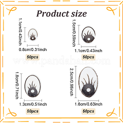 200шт 4 вида пластиковых кабошонов KY-AN0001-01