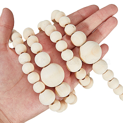 Круглая деревянная гирлянда из бисера для украшения елки&nbsp;AJEW-WH20019-62