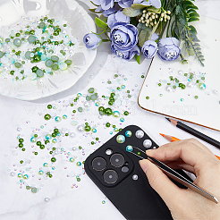 Наборы кабошонов из смолы и стразов из абс-пластика&nbsp;RESI-WH0029-51C