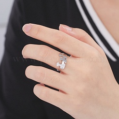 Кольцо-манжета из нержавеющей стали 304 в форме рыбьей кости&nbsp;RJEW-B035-07P