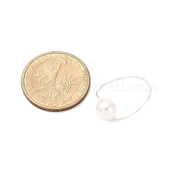 2 шт. кольца для пальцев с круглыми бусинами из жемчуга-ракушки RJEW-JR00936