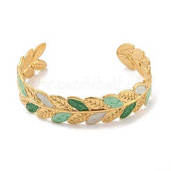 Браслеты-манжеты из нержавеющей стали 304 для женщин&nbsp;BJEW-A023-02G