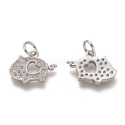 Латунные микропаве прозрачные кубические циркониевые подвески ZIRC-B002-50P