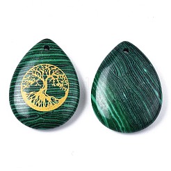 Синтетического малахита подвески&nbsp;G-T122-71G