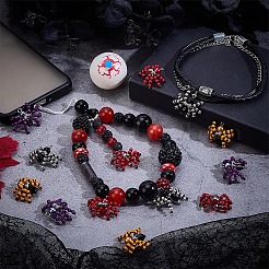 32 шт. 4-х цветные стеклянные бусины ручной работы на тему Хэллоуина&nbsp;PALLOY-WR00003