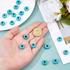 18 шт. синтетические бирюзовые европейские бусины с крупным отверстием&nbsp;G-DC0001-57