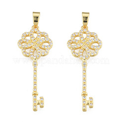 Латунные микропаве прозрачные подвески с фианитом KK-N227-101LG