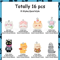 16шт 8 стиля непрозрачные подвески из смолы&nbsp;RESI-YW0003-17