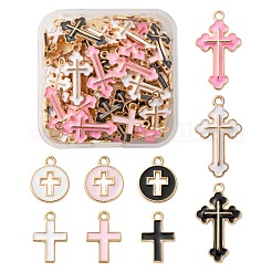 90шт 9 стиля пасхальные тематические подвески из легкого золотого сплава с эмалью ENAM-LS0001-74