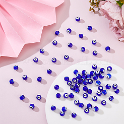 3 нити круглых бусин-лэмпворк ручной работы от сглаза&nbsp;LAMP-HY0001-13A