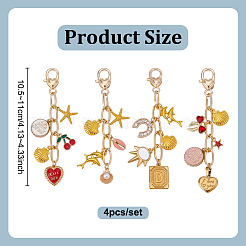 4 шт. подвеска из сплава эмали и страз&nbsp;HJEW-NB00317