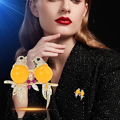 Броши из сплава сорока со стразами для одежды рюкзака PW-WG4E8D5-01