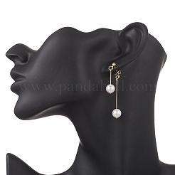 Серьги-гвоздики с круглыми бусинами-кисточками из нержавеющей стали 304 EJEW-JE06662