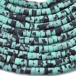 Окрашенные синтетические бирюзовые бусы нити G-Z089-A04-H