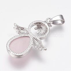 Природного розового кварца подвески G-G651-A10