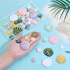 54шт 12 стиля непрозрачные кабошоны из смолы&nbsp;RESI-PH0002-57