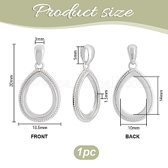 1 шт. 925 оправы для подвески из стерлингового серебра в форме кабошона STER-GA0001-33