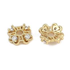 Колпачки для бусин из прозрачного кубического циркония из латуни KK-I719-06G