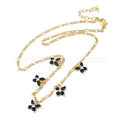 Ожерелья с подвесками в виде бабочек из латуни с микропаве и кубическим цирконием&nbsp;NJEW-B157-23G