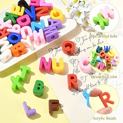 52шт 26 стиля непрозрачные акриловые европейские бусины&nbsp;OACR-YW0004-13