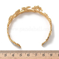 Браслеты-манжеты из нержавеющей стали 304 с эмалированным покрытием для женщин BJEW-A053-01G