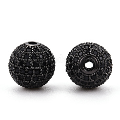 Латунные микро проложить кубического циркония бусы ZIRC-Q013-12mm-143B