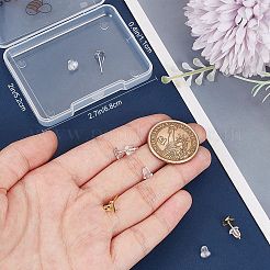 2 пара двухцветных сережек-гвоздиков в форме полого сердца с родиевым покрытием из стерлингового серебра EJEW-BBC0001-32