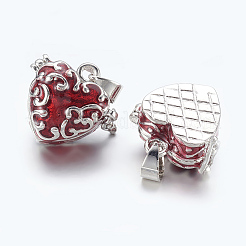 Сердце латунь эмаль коробки молитве подвески&nbsp;LS-KK-24X21