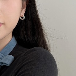 Серьги-гвоздики в форме кольца s925 из стерлингового серебра EJEW-M241-05