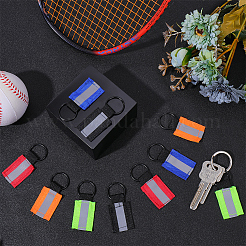 10 шт. 5-х цветные прямоугольные брелки из полиэстера с подвеской&nbsp;KEYC-CN0001-13