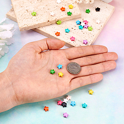 44шт 11 цвета окрашенные распылением бусины из сплава FIND-TA0003-02