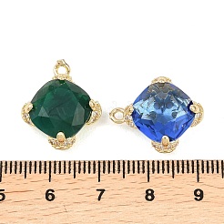 Латунные микропаве прозрачные подвески с фианитом&nbsp;KK-H257-10G