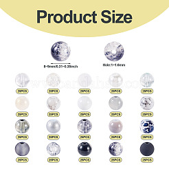 500шт. набор стеклянных бусин 20 стилей&nbsp;GLAA-TA0002-96