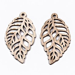 Необработанные полые деревянные большие подвески WOOD-N006-147