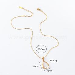 3 шт. европейские ожерелья из нержавеющей стали с имитацией жемчуга в форме капли для женщин FR3080