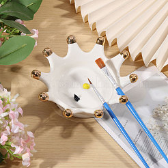 Фарфоровая тарелка для украшений в форме короны DJEW-WH0039-120