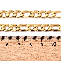 7 мм 304 нержавеющая сталь Фигаро цепочки ожерелья для женщин мужчин&nbsp;NJEW-B134-04A-G