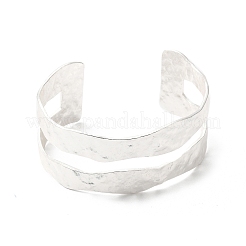 Латунный браслет с открытой манжетой для женщин BJEW-A137-01S