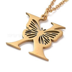 Ожерелья из нержавеющей стали 201 с вакуумным покрытием pvd NJEW-R267-01X-G