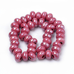 Фарфоровые бусины ручной работы&nbsp;PORC-Q219-15x9-F18