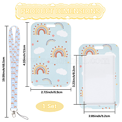 Пластиковый чехол для удостоверения личности с полиэстеровым шнурком AJEW-WH20017-33D