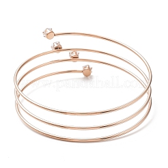 Ионное покрытие (ip) браслет из нержавеющей стали 304 с тройными петлями и обмоткой BJEW-K227-02RG