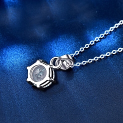 Антикоррозийное родиевое покрытие 925 стерлинговое серебро паве кристалл муассанит горный хрусталь шестигранные подвески STER-U003-02P