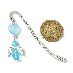 Стеклянная бусина сердце ангел закладки AJEW-JK00276-02