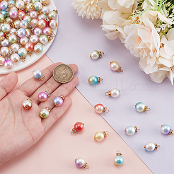 100 шт. 10-цветные градиентные подвески из АБС-пластика с имитацией жемчуга FIND-PH0023-54
