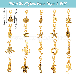 40 шт. 10 стильных подвесных украшений из сплава HJEW-PH02122