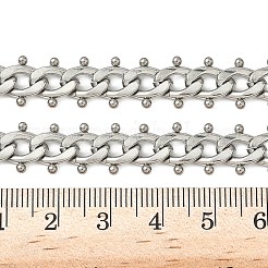 304 нержавеющая сталь шарик кисточка кубинские звенья цепи ожерелья NJEW-K249-22P