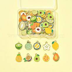 60 шт. 15 стиля фруктовых сплавов эмалевых подвесок&nbsp;ENAM-FS0003-54