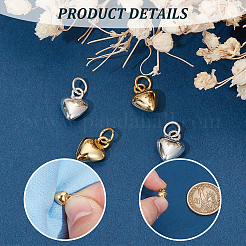 4 шт. 2 цвета 925 подвески в виде объемного сердца из стерлингового серебра с соединительными кольцами STER-UN0001-33